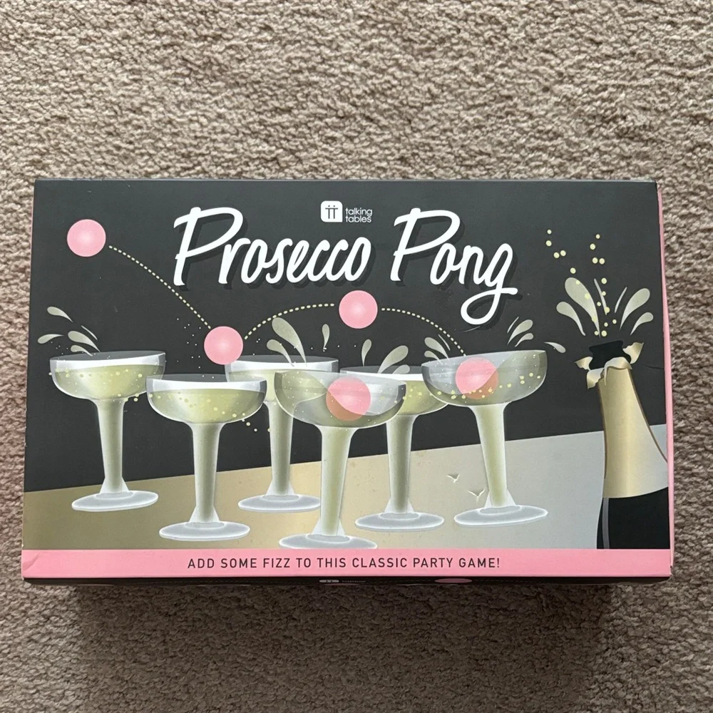 Prosecco Pong Party Game - Black and Pink